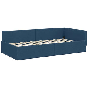 Blaues Eckbettgestell mit Kopfteil 80x200 cm