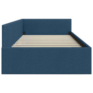 Blaues Eckbettgestell mit Kopfteil 80x200 cm