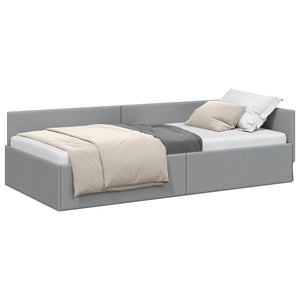 Eckbettgestell Hellgrau Stoff 90x190 cm