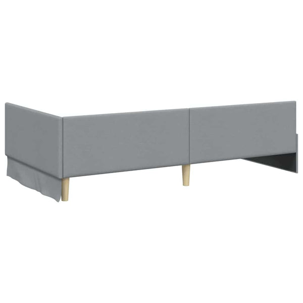 Eckbettgestell Hellgrau Stoff 90x190 cm