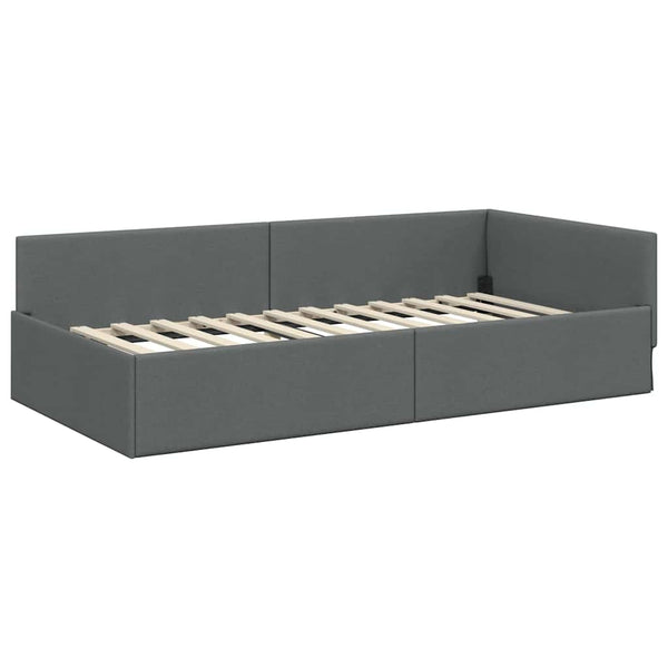 Eckbettgestell Dunkelgrau 90x200 cm