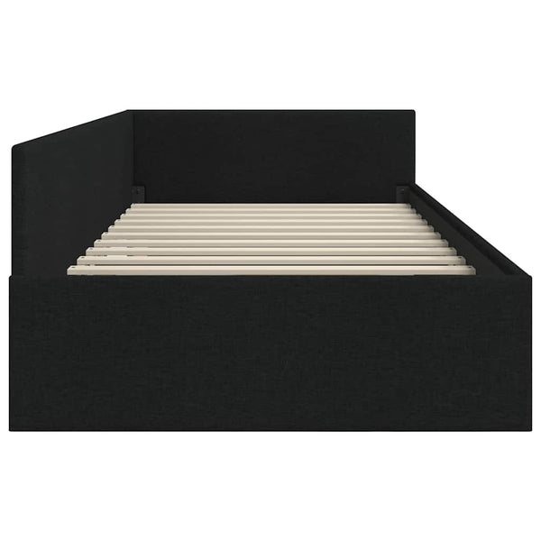 Eckbettgestell Schwarz 90x200 cm mit Kopfteil