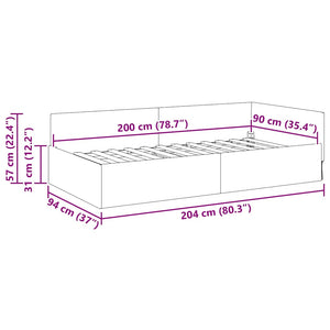Eckbettgestell Dunkelgrün 90x200 cm