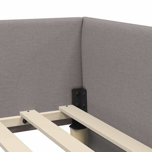 Eckbettgestell Taupe 90x200 cm Stoffbezug