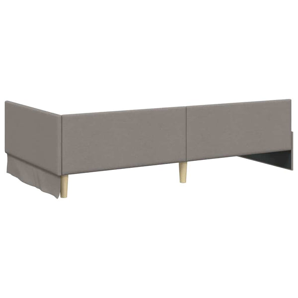 Eckbettgestell Taupe 90x200 cm Stoffbezug