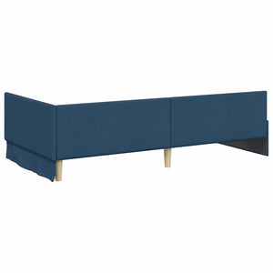 Eckbettgestell Blau 90x200 cm Stoff