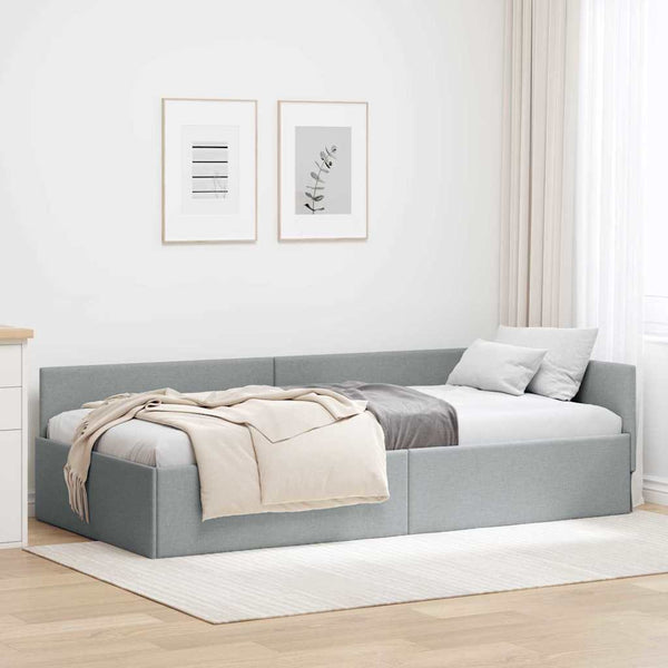 Eckbettgestell Hellgrau 100x200 cm