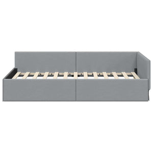 Eckbettgestell Hellgrau 100x200 cm