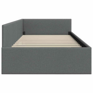Eckbettgestell Stoff Dunkelgrau 100x200 cm