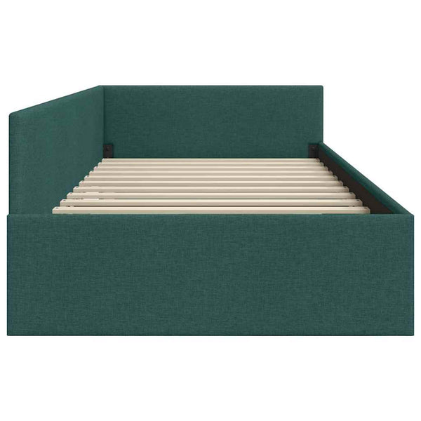 Eckbettgestell Dunkelgrün Stoff 100x200 cm