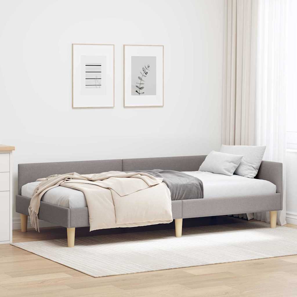 Eckbettgestell Taupe 90x200 cm