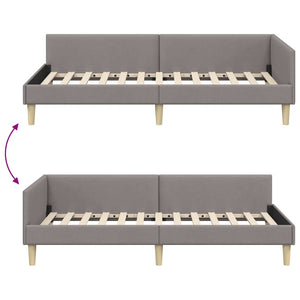 Eckbettgestell Taupe 90x200 cm