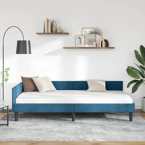 Eckbettgestell Blau Samt 80x200 cm