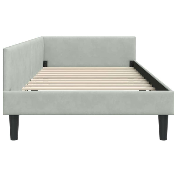 Eckbettgestell Hellgrau Samt 80x200 cm