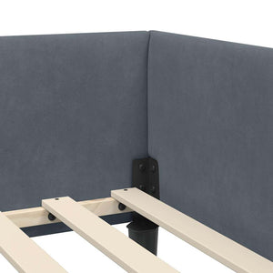 Eckbettgestell Dunkelgrau Samt 80x200 cm