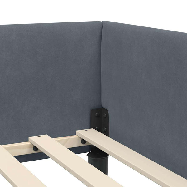 Eckbettgestell Dunkelgrau Samt 80x200 cm