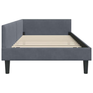 Eckbettgestell Dunkelgrau Samt 80x200 cm