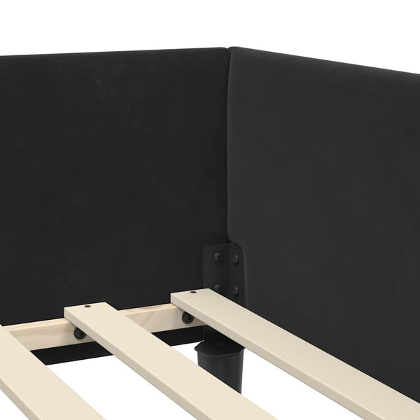Eckbettgestell Schwarz Samt 80x200 cm