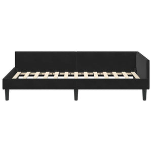 Eckbettgestell Schwarz Samt 80x200 cm