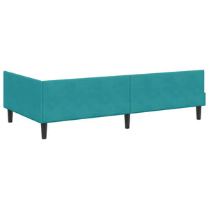 Eckbettgestell Türkis Samt 80x200 cm