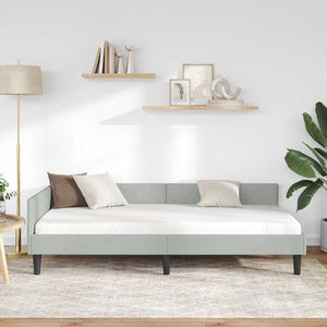 Eckbettgestell Hellgrau Samt 90x190 cm