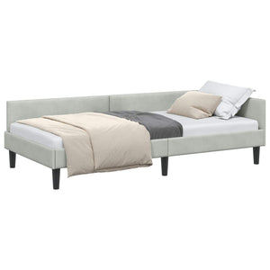 Eckbettgestell Hellgrau Samt 90x190 cm