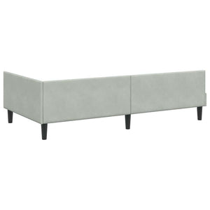 Eckbettgestell Hellgrau Samt 90x190 cm