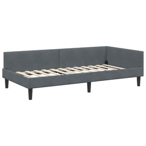 Eckbettgestell Dunkelgrau Samt 90x190 cm