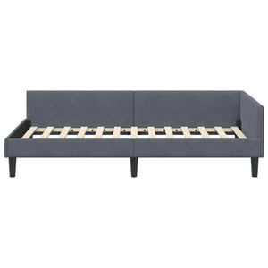 Eckbettgestell Dunkelgrau Samt 90x190 cm
