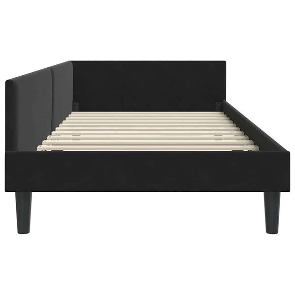 Eckbettgestell Schwarz Samt 90x190 cm
