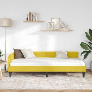 Gelbes Eckbettgestell Samt 90x190 cm