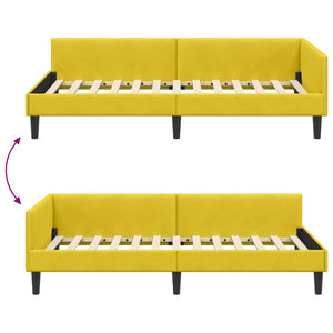Gelbes Eckbettgestell Samt 90x190 cm