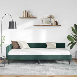 Eckbettgestell Dunkelgrün Samt 90x200 cm
