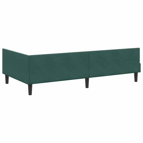 Eckbettgestell Dunkelgrün Samt 90x200 cm