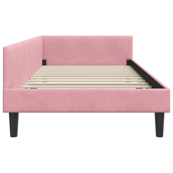 Eckbettgestell Rosa Samt 90x200 cm