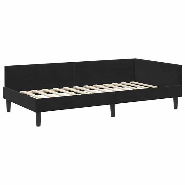 Eckbettgestell Schwarz Samt 90x200 cm