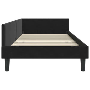 Eckbettgestell Schwarz Samt 90x200 cm