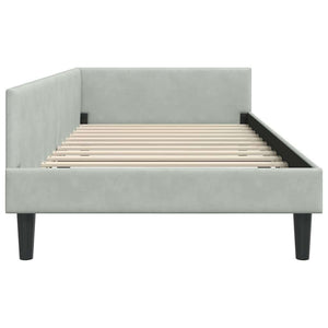 Eckbettgestell Hellgrau Samt 100x200 cm