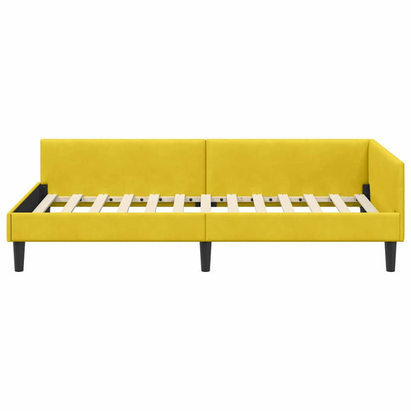 Eckbettgestell Gelb Samt 100x200 cm