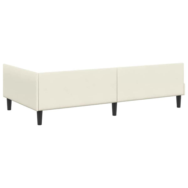 Eckbettgestell Creme Samt 100x200 cm