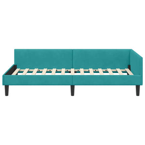 Eckbettgestell Türkis Samt 100x200 cm