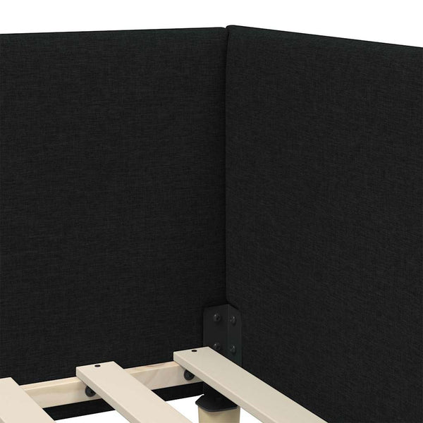 Schwarzes Eckbettgestell 80x200 cm
