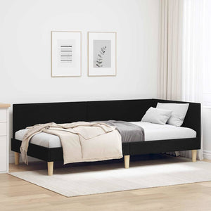 Schwarzes Eckbettgestell 80x200 cm