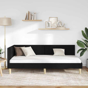 Schwarzes Eckbettgestell 80x200 cm