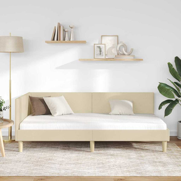 Eckbettgestell Creme 80x200 cm