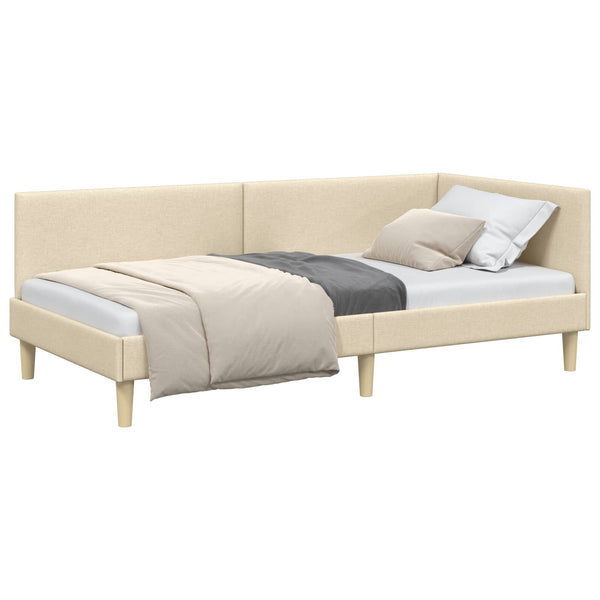 Eckbettgestell Creme 80x200 cm