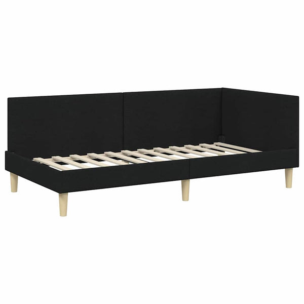 Schwarzes Eckbettgestell 90x190 cm