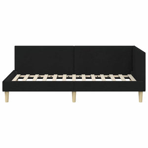 Schwarzes Eckbettgestell 90x190 cm
