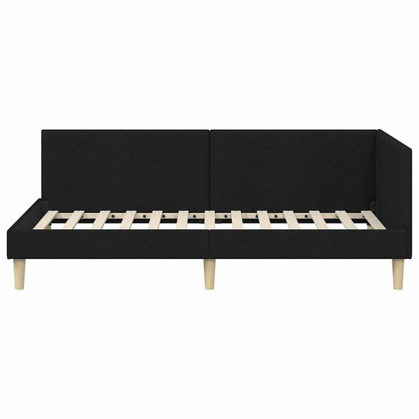 Schwarzes Eckbettgestell 90x190 cm