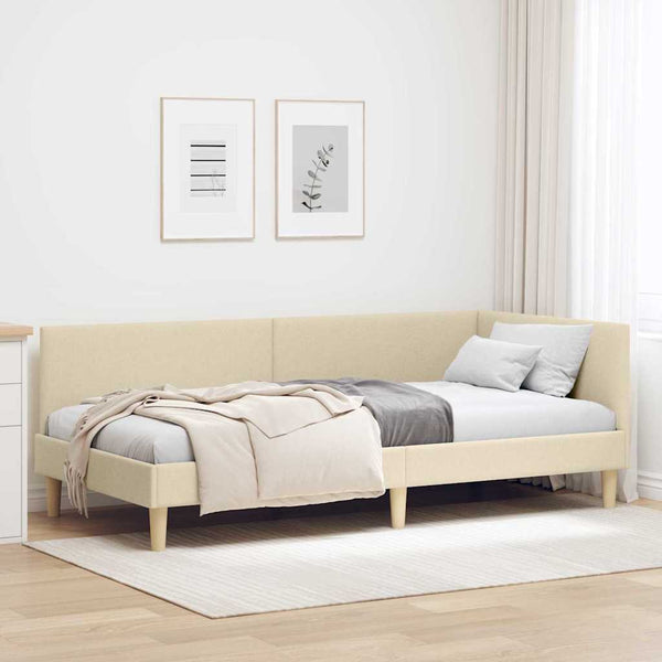 Eckbettgestell Creme 90x200 cm